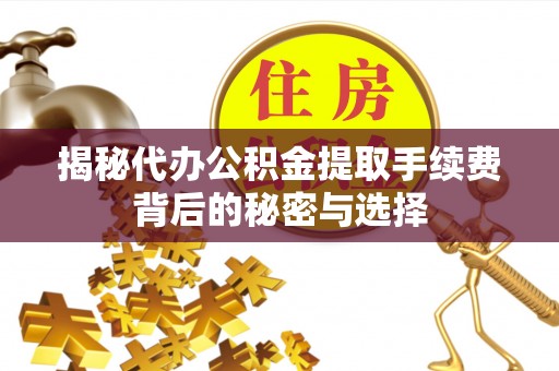 北投揭秘代办公积金提取手续费背后的秘密与选择